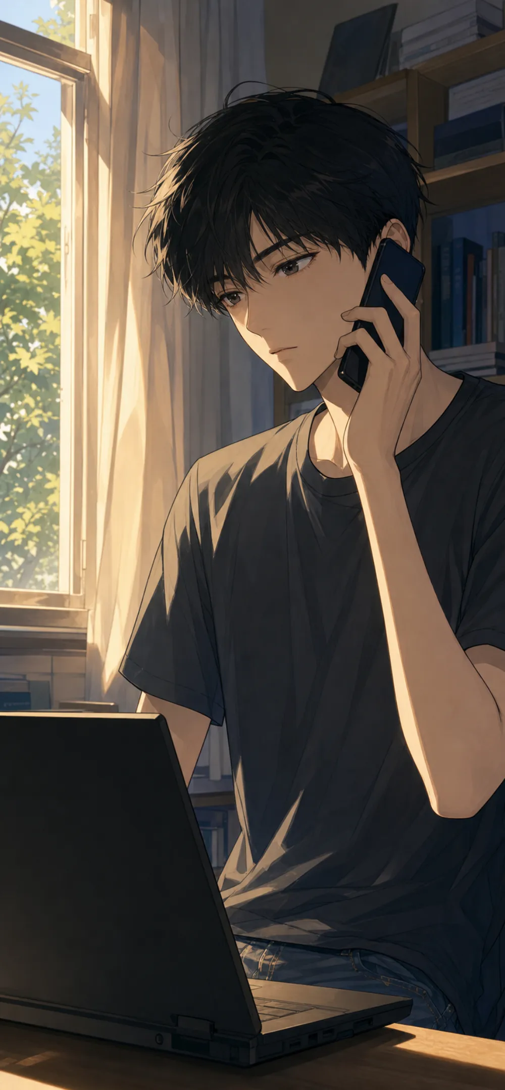 「我把东西提交了。」